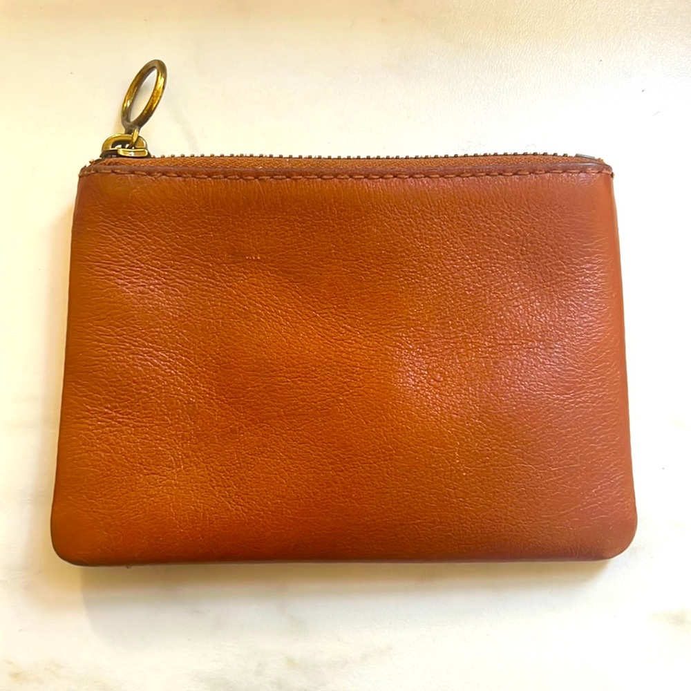 Madewell brown leather coin purse with card slots